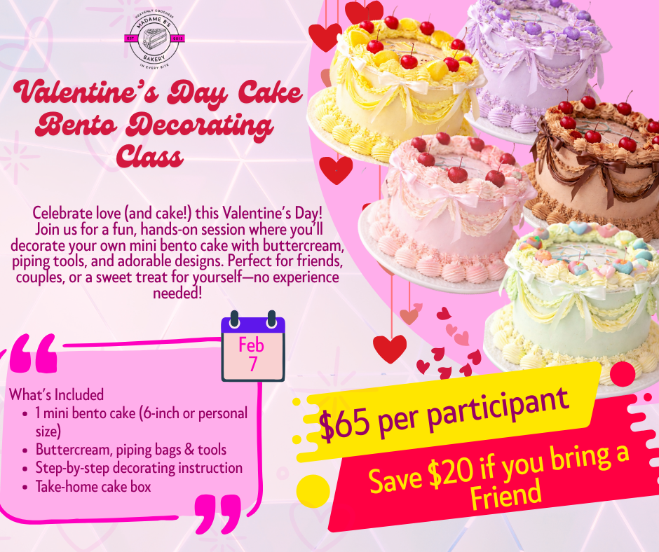 Valentine’s Day Cake Bento Decorating Class