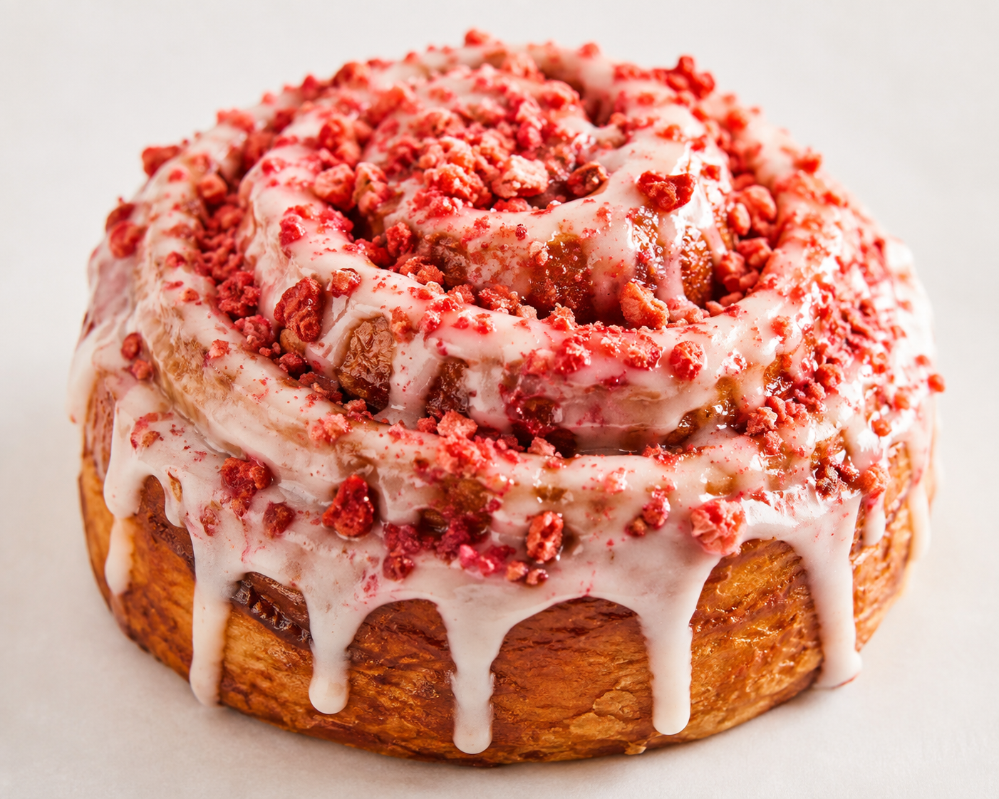 Strawberry crunch Cinnamon Roll