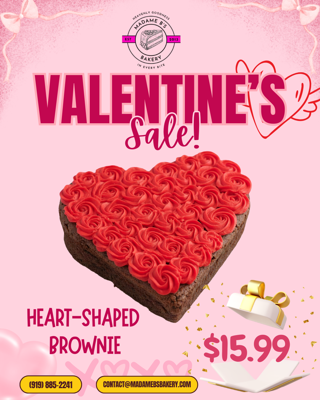 Heart-shaped brownies