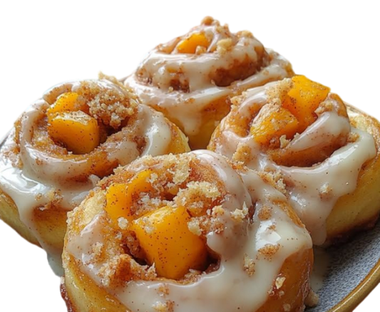 Peach Cobbler Cinnamon Rolls