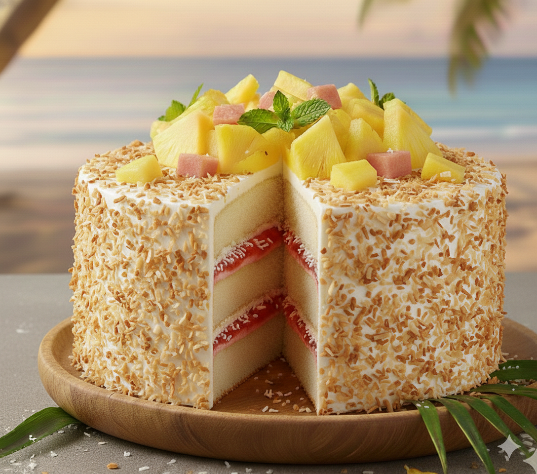 Pineapple Coconut filled with Guava